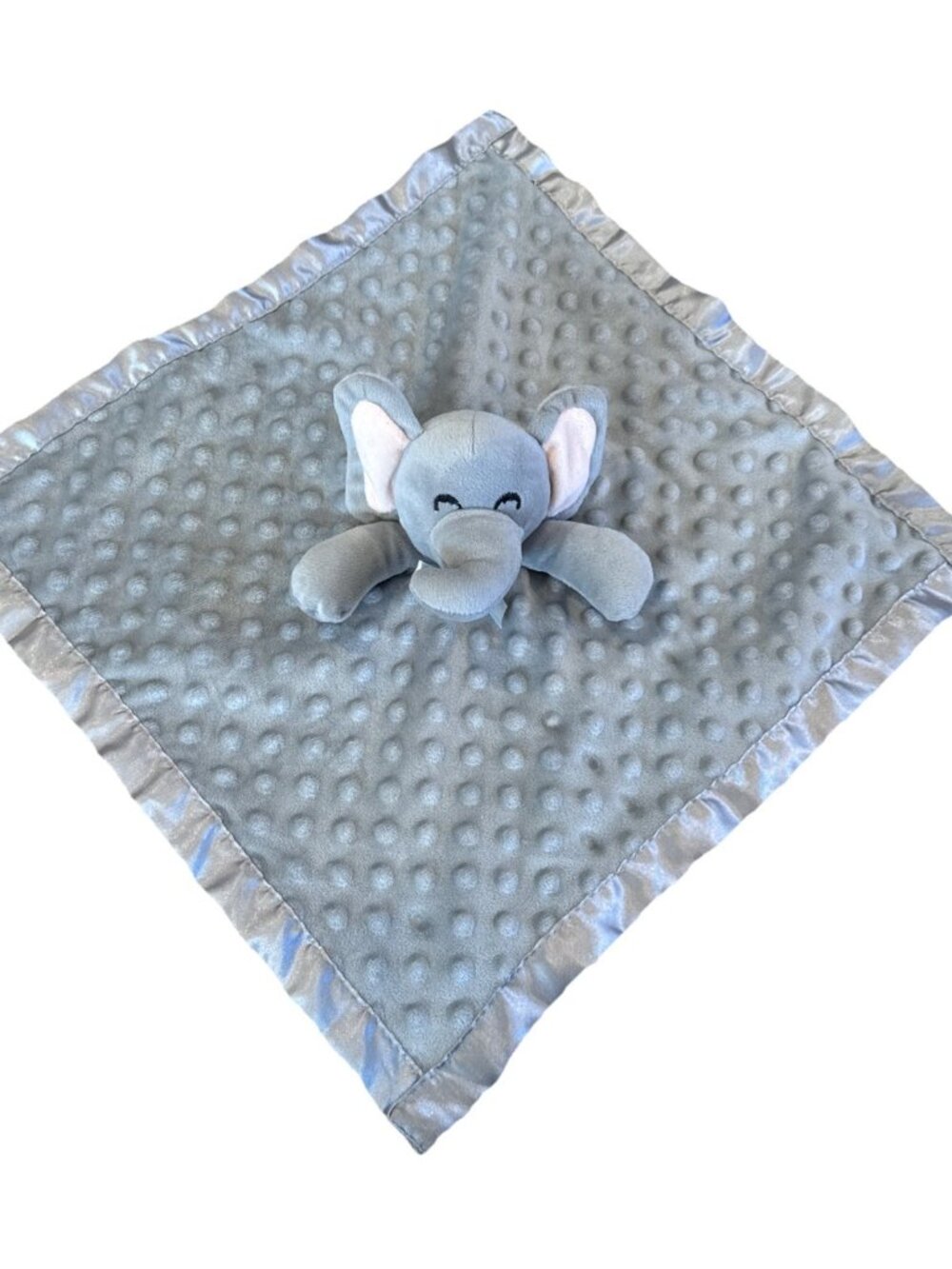 Pro Goleem Gray Elephant Lovey Security Blanket Minky Dot Satin